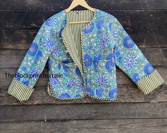 Veste matelassée fleurie printemps 2024, style bohème chic, vestes matelassées faites main, manteau cadeaux de vacances veste plus boutonnée pour femme cadeaux