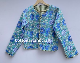 Flower Quilted Jacket Spring 2024 High Street Boho Style Quilted Handmade Jackets, Coat Holidays Gifts Button Closer Jacket for Women Gifts