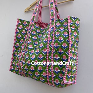 Bolso de mano de algodón con estampado floral, bolso de mano con asa, bolso de compras, bolso de mano 100 % algodón, nuevo estilo, bolso bohemio