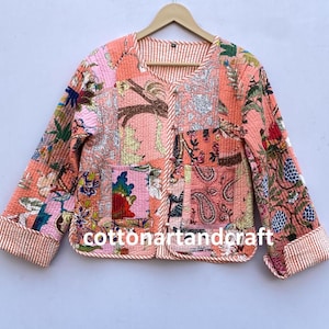 Vintage katoenen patchworkjack – uniek handgemaakt