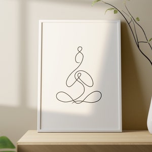 Yoga Poster | Yoga Easy Pose | Yoga Flow | Boho Wall Art | Abstract figure | Ashtanga Sequence | Lineart