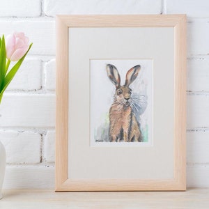 Aquarellbild Original Osterhase Osterdeko Wandbild Din A5
