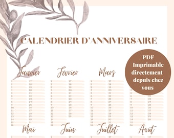 printable birthday calendar