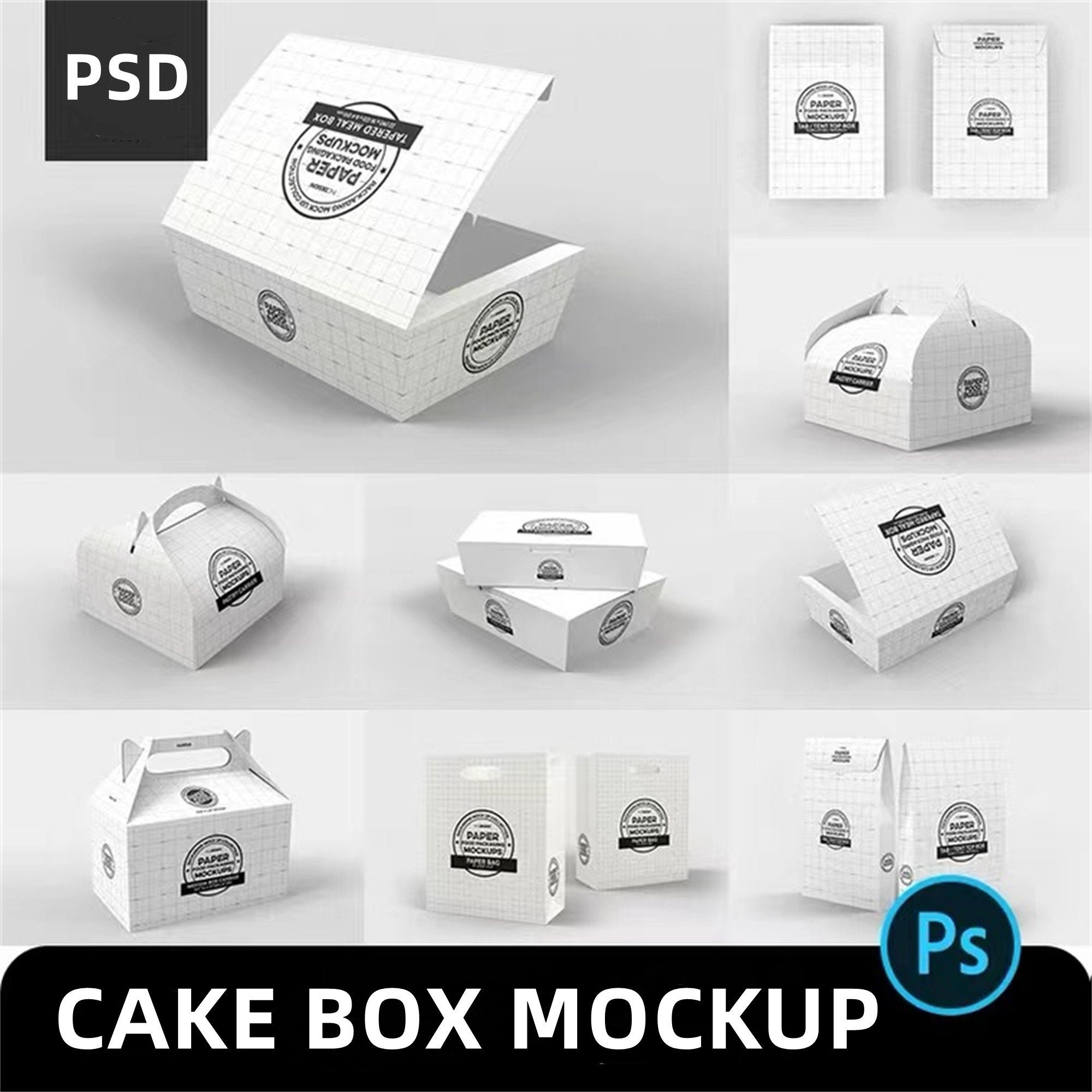 Cake Box Mockup Cake Box With Handle Box Mockup Mockup Bundle cake-box-mockup-cake-box-with-handle-box-mockup-mockup-bundle