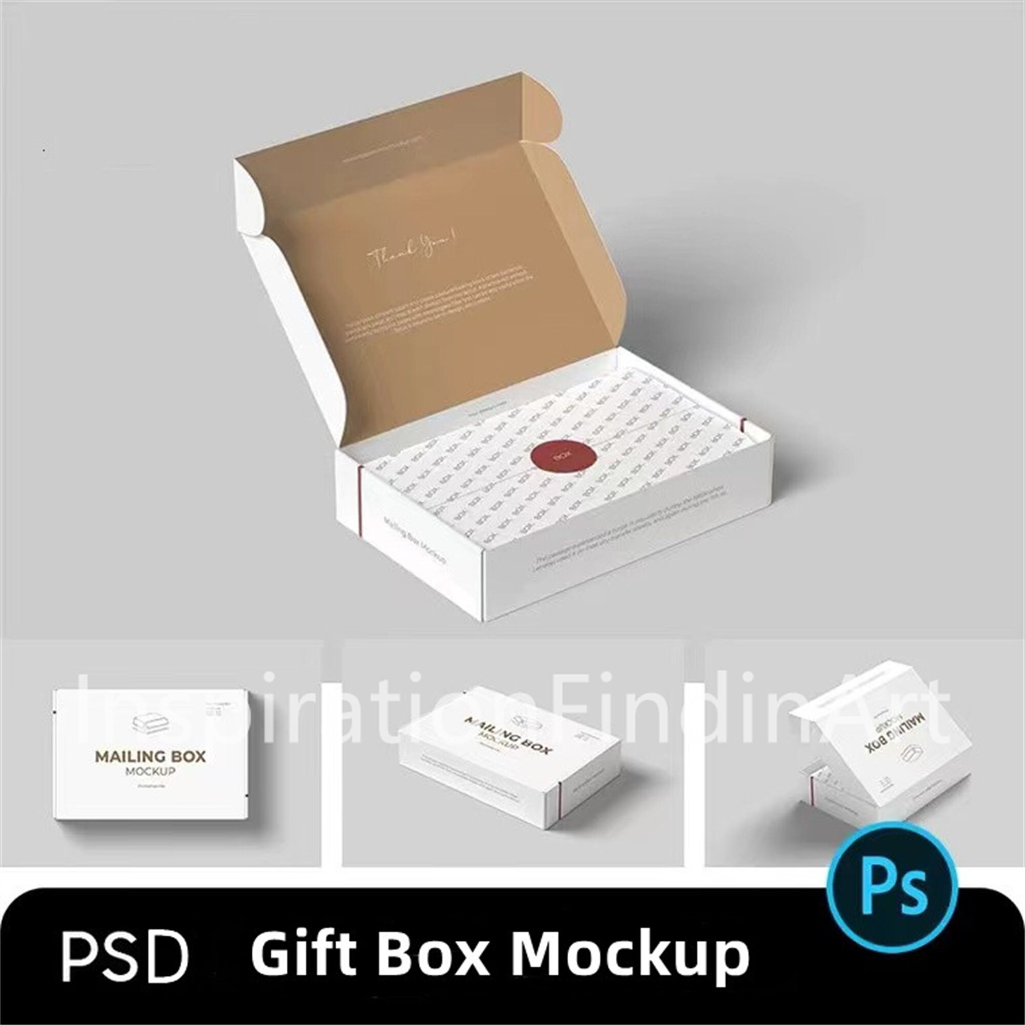 White Gift Box Mockup, Blank Box Mockup, Wedding Gifts Box Mockup