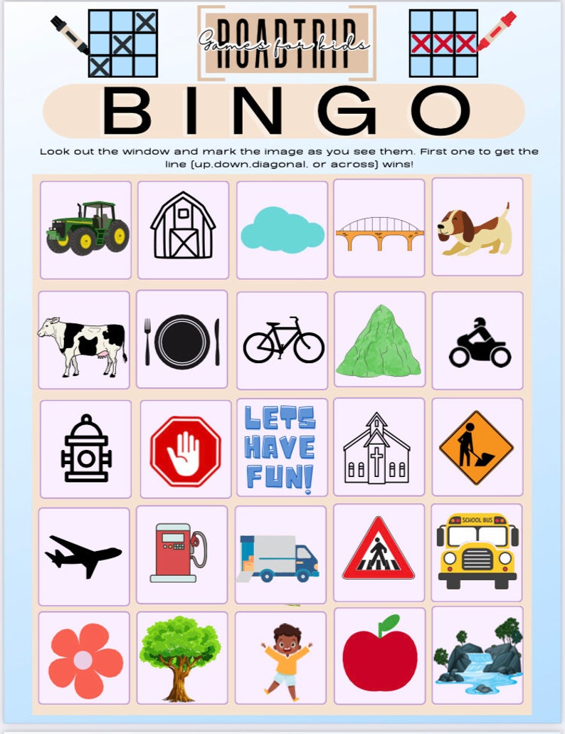 Roadtrip Games Printable Pdf Bundle Kids Road Trip Games Printable Family Vacation Scavenger ...