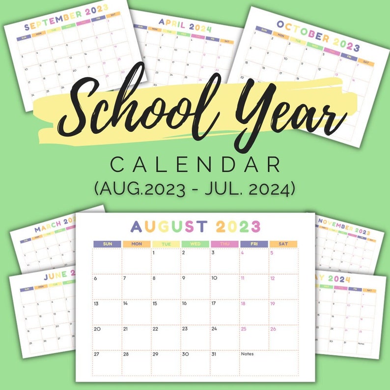 2023 2025 Printable School Calendar Year at A Glance Calendaryear