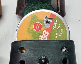 handmade leather air rifle pellet holder