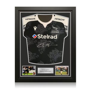 Jonny Wilkinson Signed Newcastle Falcons Rugby Shirt. Standard Frame
