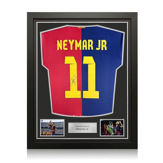 FCバルセロナ ネイマール JR サイン入りシャツ ネイマールJrサイン入りバルセロナ2024-25サッカーシャツ。標準