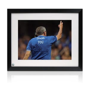 Bobby Tambling Signed Chelsea Football Photo: Thank You (Black Signature). Framed
