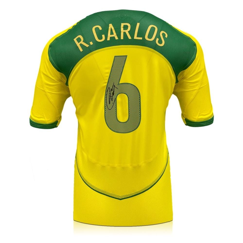 Roberto Carlos Signed Brazil 2004-06 Home Football Shirt - Etsy