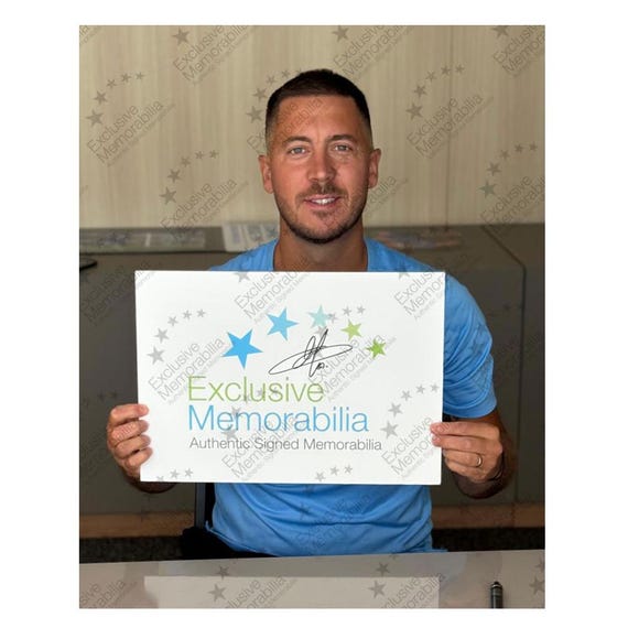 エデン・アザールのサイン入りチェルシーサッカー写真 - Etsy 日本