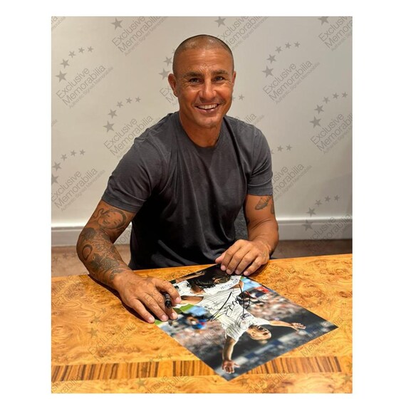 ファビオ・カンナバーロ直筆サイン入りレアル・マドリードサッカー写真