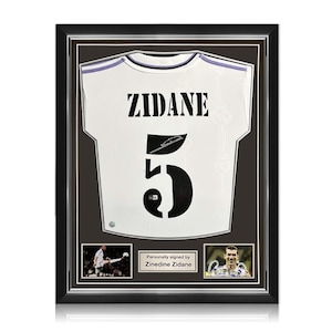 Zinedine Zidane Signed Real Madrid 2022-23 Home Football Shirt. Superior Frame