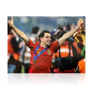 Xavi Hernandez Signed Spain Football Photo