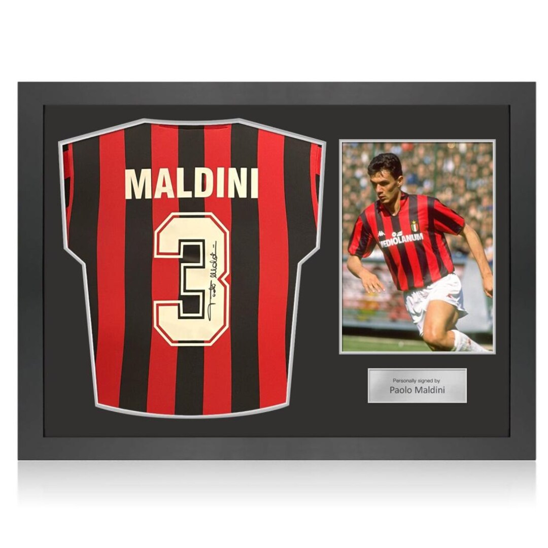 パオロ・マルディーニ直筆サイン入りACミラン 1988 ホームサッカー