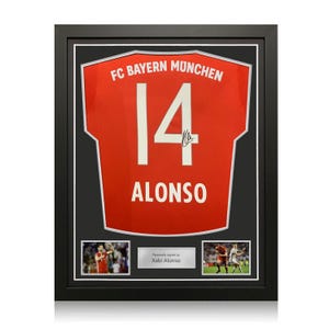 Xabi Alonso Signed Bayern Munich 2022-23 Football Shirt. Standard Frame