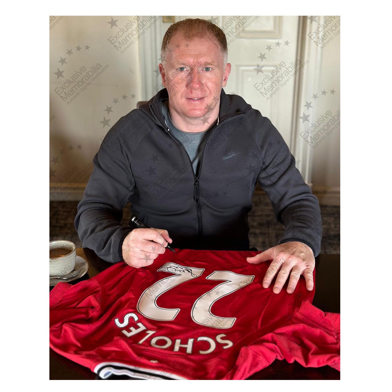 ポール・スコールズ直筆サイン入りオリジナルマンチェスター