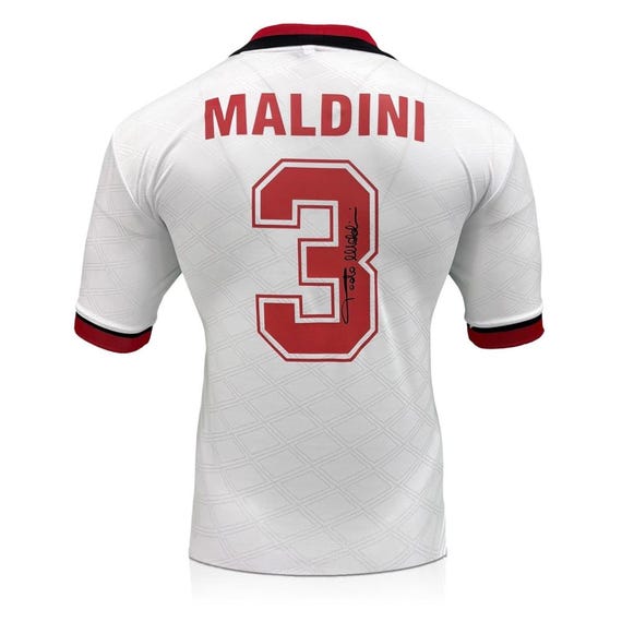 Paolo Maldini Signed AC Milan 1994 European Cup Final Football