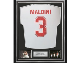 Paolo Maldini Signed 1988 AC Milan Away Football Shirt. Superior Frame