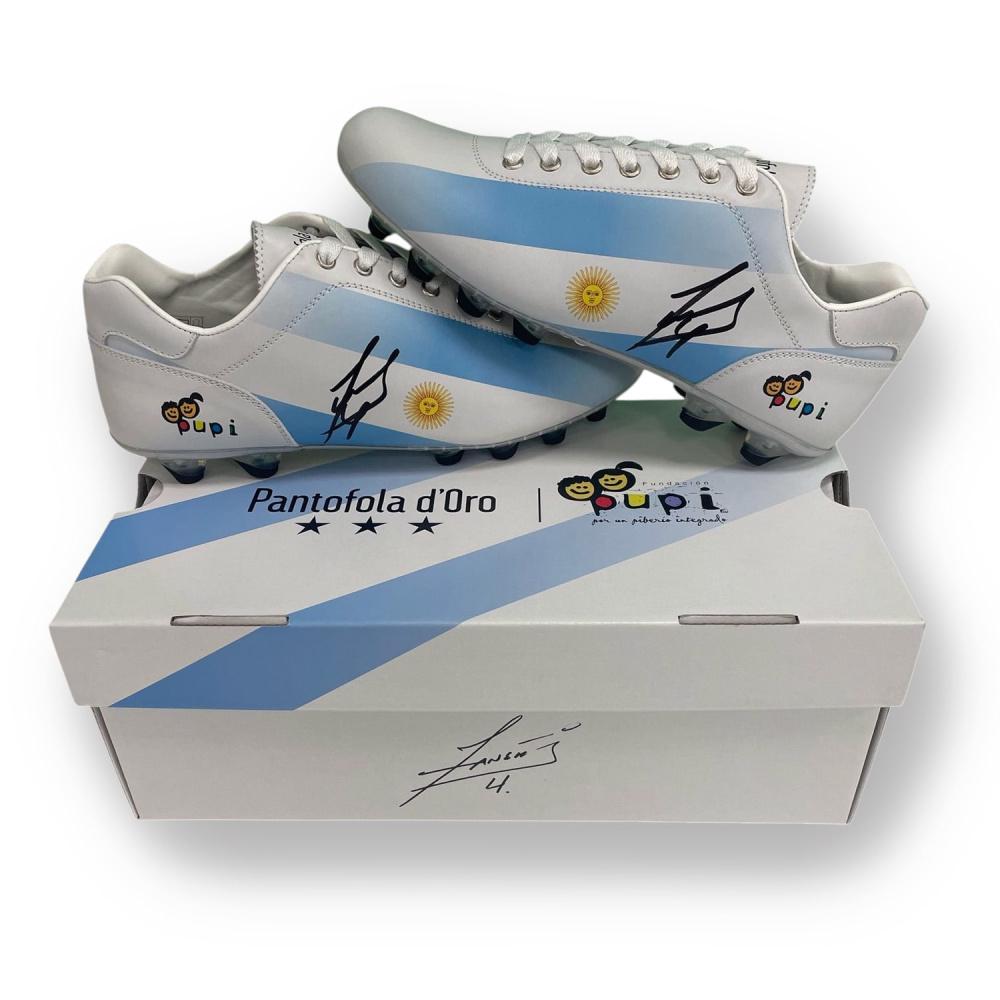 Javier Zanetti Signed Pantofola D'oro Lazzarini X Pupi FG