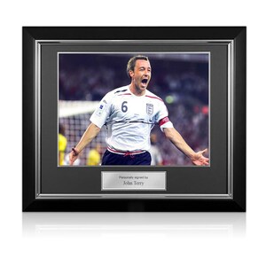 John Terry Signed England Football Photo. Deluxe Frame