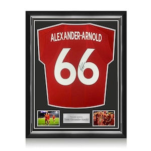 Trent Alexander-Arnold Signed Liverpool 2019-20 Football Shirt (Fan Style). Superior Frame