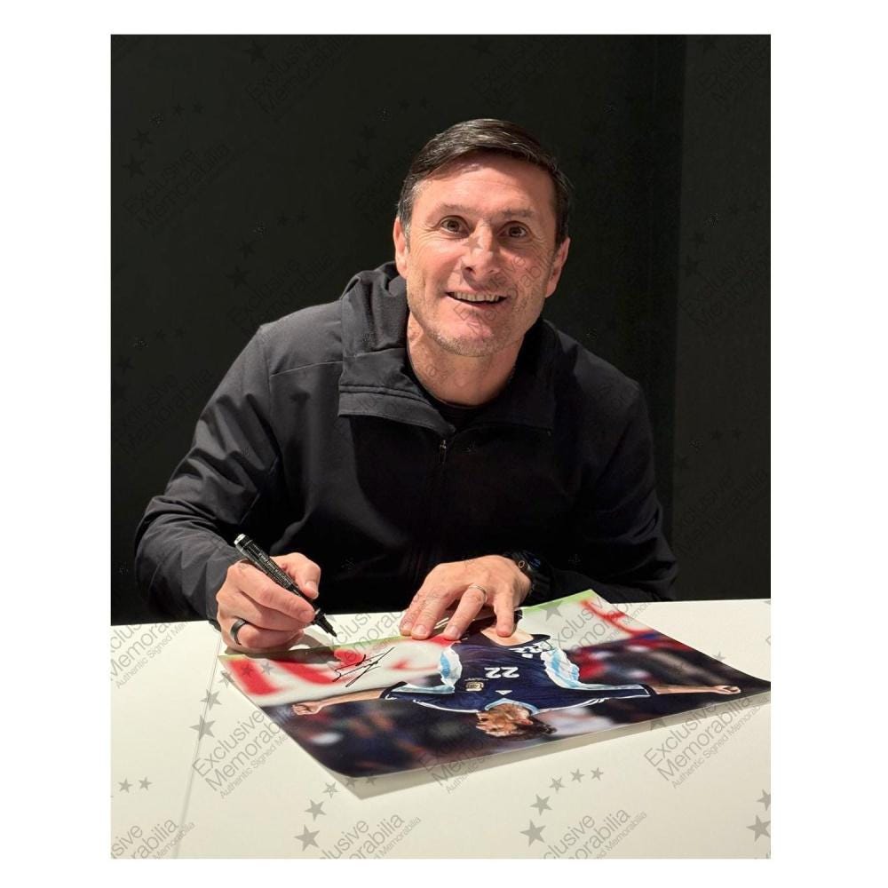 ハビエル・サネッティのサイン入りアルゼンチンサッカー写真