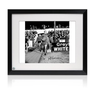 Ron Harris Signed Chelsea Photo: Vs Preston North End. Framed