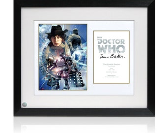 Tom Baker Signed Doctor Who Poster. Framed