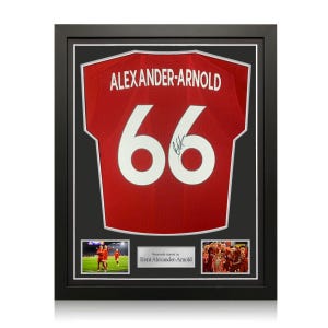 Trent Alexander-Arnold Signed Liverpool 2019-20 Football Shirt (Fan Style). Standard Frame