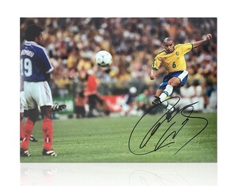 Roberto Carlos Signed Brazil Football Photo