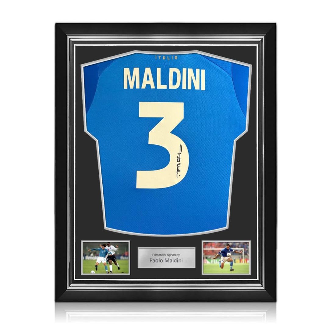 パオロ・マルディーニ直筆サイン入りイタリア代表 2022 ホームサッカー