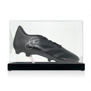 Xavi Hernandez Signed Football Boot. Display Case