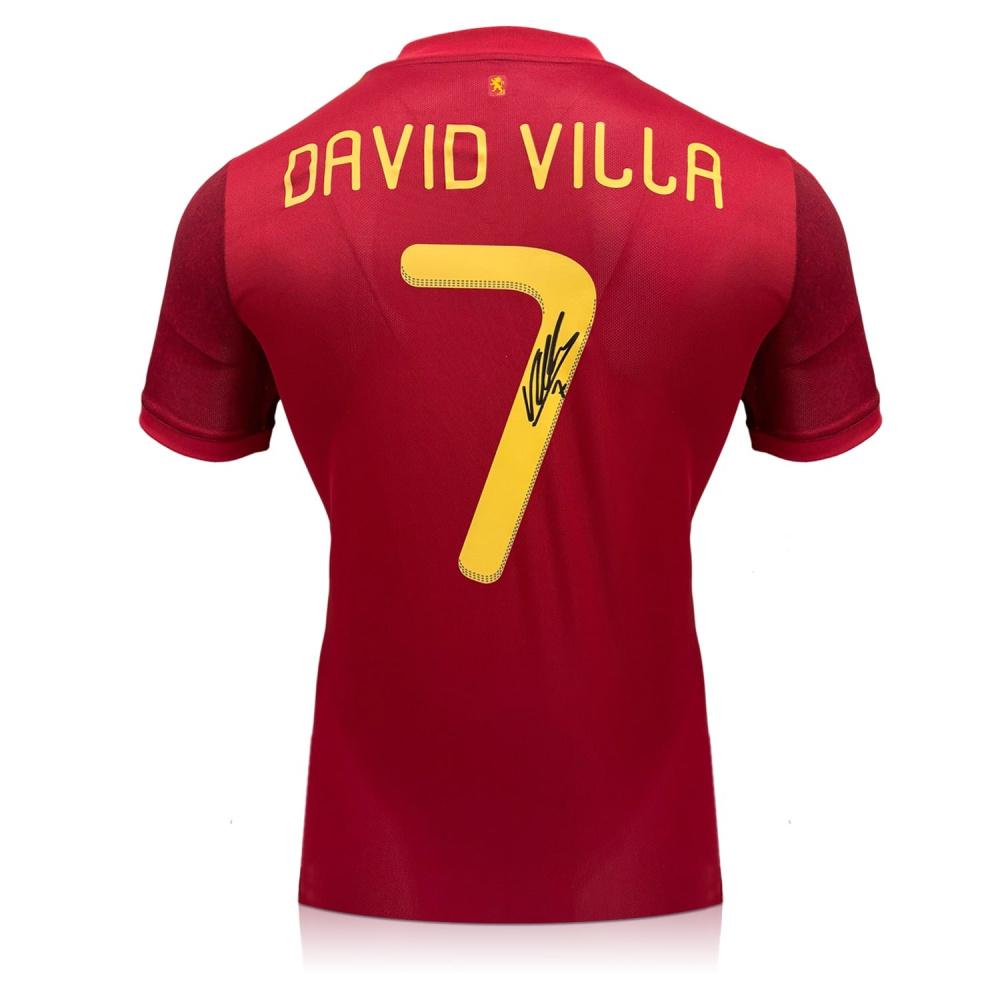 ダビド・ビジャ直筆サイン入りスペイン代表2020サッカーシャツ