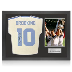 Trevor Brooking Back Signed 1980 West Ham FA Cup Final Football Shirt. Icon Frame