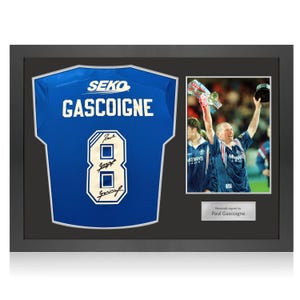 Paul Gascoigne Signed Rangers 2023-24 Football Shirt: Gazza. Icon Frame