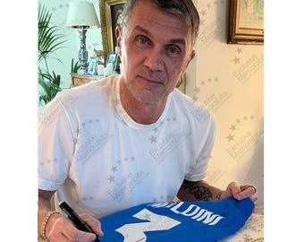 パオロ・マルディーニ直筆サイン入りイタリア代表 2022 ホームサッカー