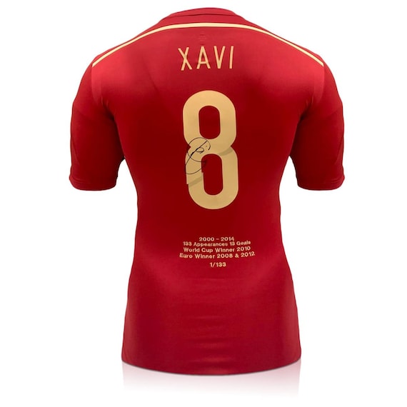  14/15 スペイン代表 シャビ チャビ ユニフォーム Xavi Hernandez Signed Spain 2014-15 Football Shirt: Career