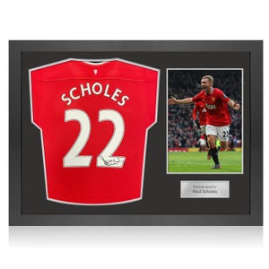 Paul Scholes Signed Original Manchester United 2011-12 Football Shirt. Icon Frame