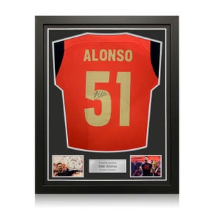 Xabi Alonso Signed Bayer Leverkusen 2024-25 Football Shirt. Standard Frame