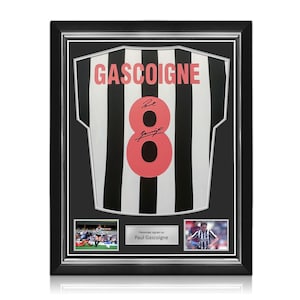 Paul Gascoigne Signed Newcastle United 1984 Home Football Shirt. Superior Frame image 1