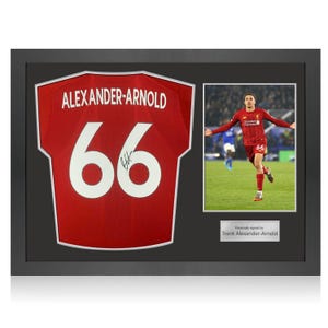 Trent Alexander-Arnold Signed Liverpool 2019-20 Football Shirt (Fan Style). Icon Frame