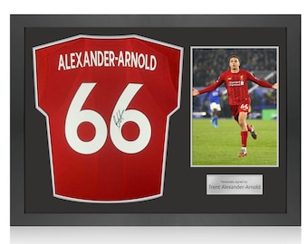 Trent Alexander-Arnold Signed Liverpool 2019-20 Football Shirt (Fan Style). Icon Frame