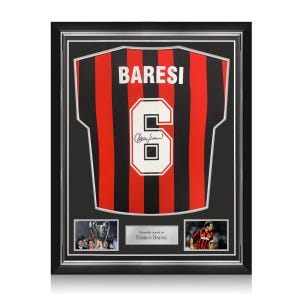 Franco Baresi Signed AC Milan 1988 Football Shirt. Superior Frame