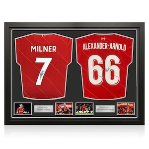 James Milner & Trent Alexander-Arnold Signed Liverpool 2021-22 Football Shirts. Dual Frame