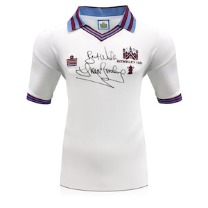Trevor Brooking Front Signed 1980 West Ham FA Cup Final Football Shirt