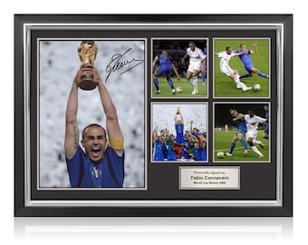 Fabio Cannavaro Signed Italy Football Photo Presentation. Deluxe