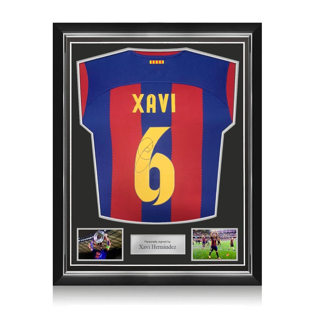 Xavi Hernandez Xavi Signed Jersey Xavi Signed Shirt Framed FC